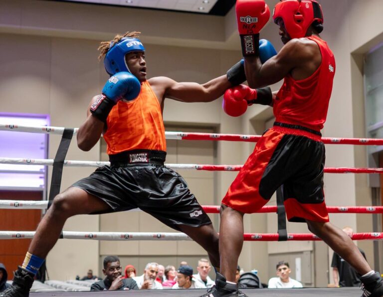 Zachary Carter boxing at the Ringside KOTJ National Championships