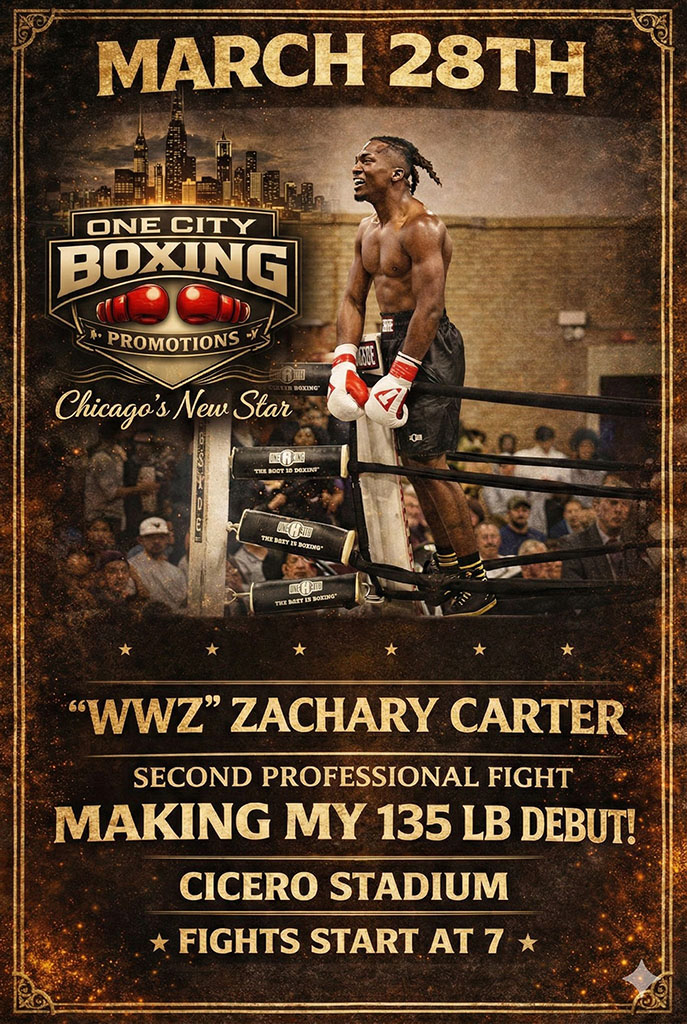 Zachary Carter March 28 fight flyer